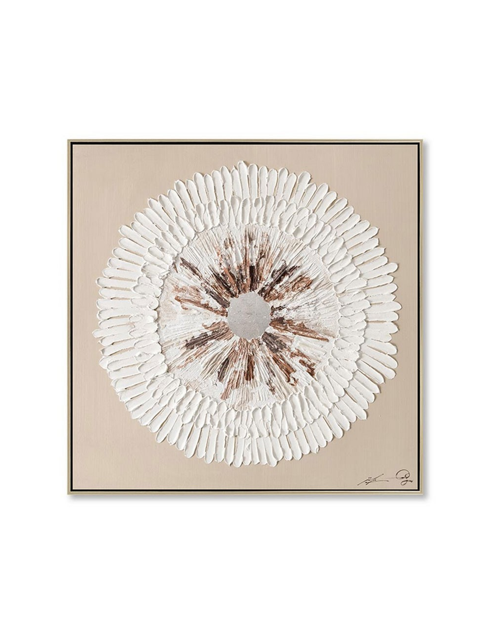 Tableau texturé floral – toile 80x80 effet volume