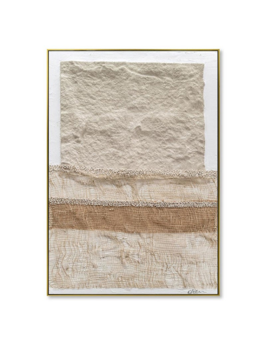 Tableau textile naturel – toile 80x120 encadrée matière
