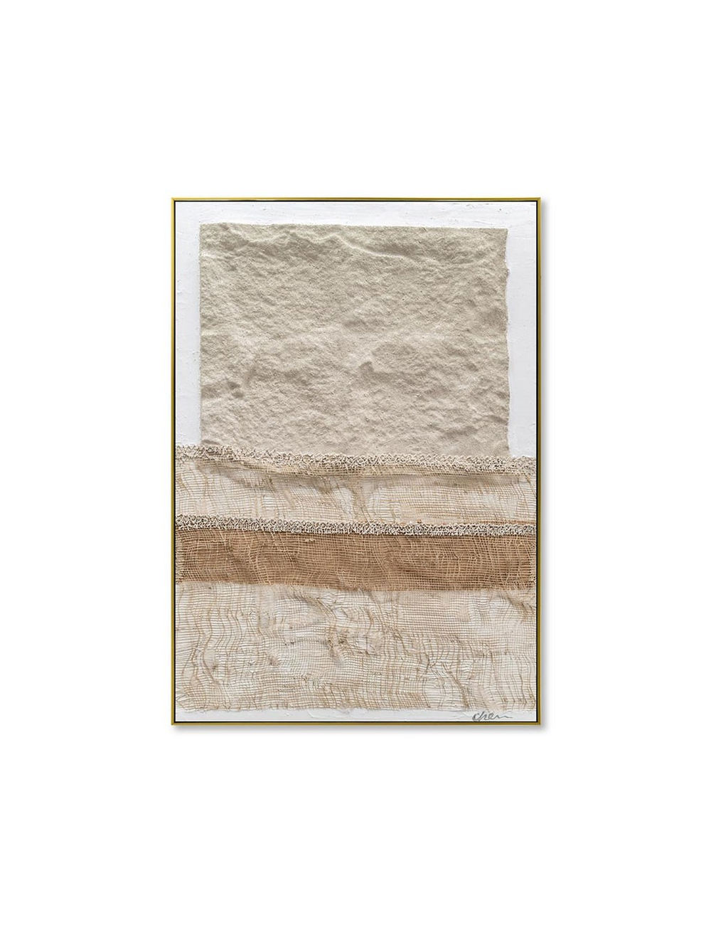 Tableau textile naturel – toile 80x120 encadrée matière