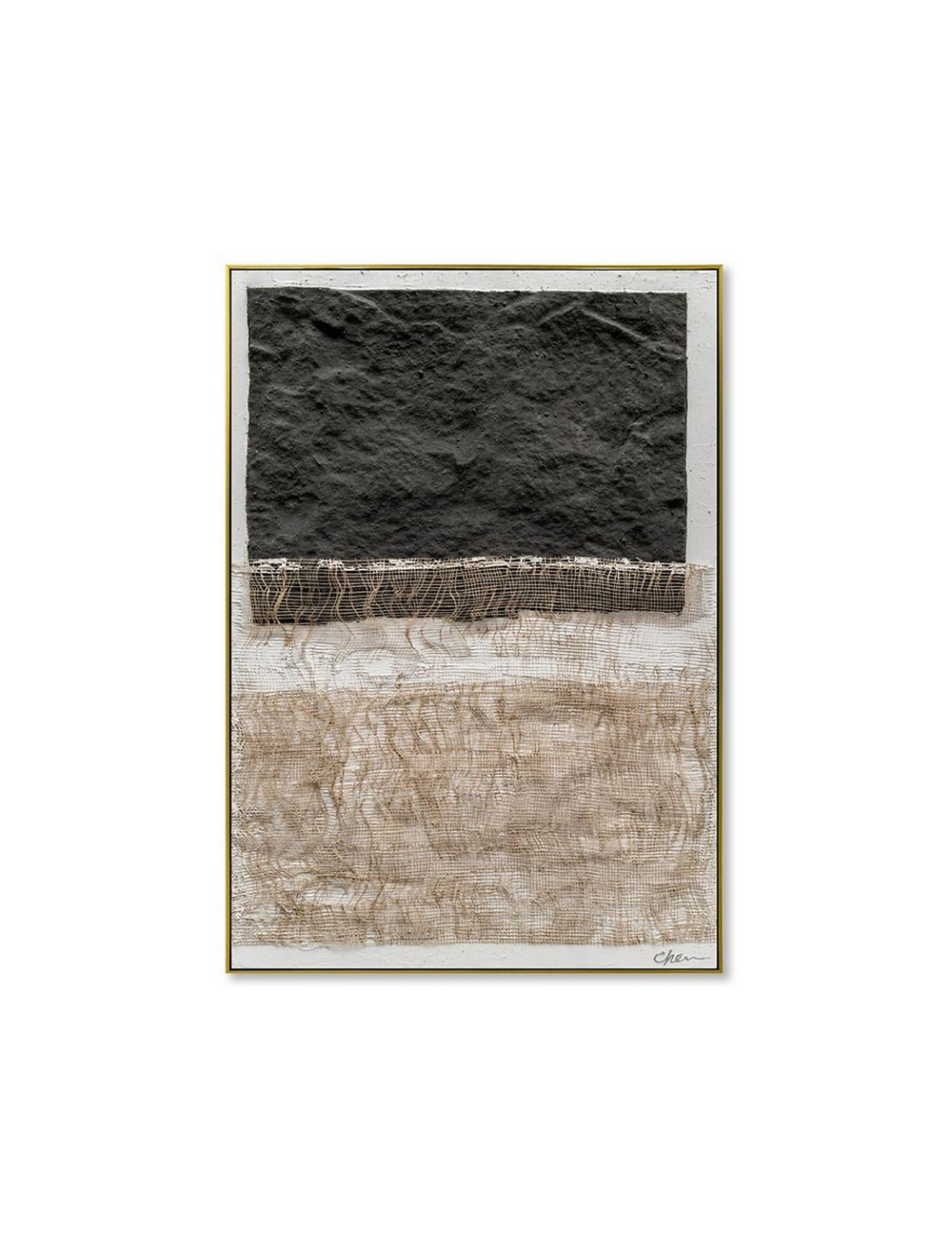 Tableau textile noir – toile 80x120 encadrée matière brute
