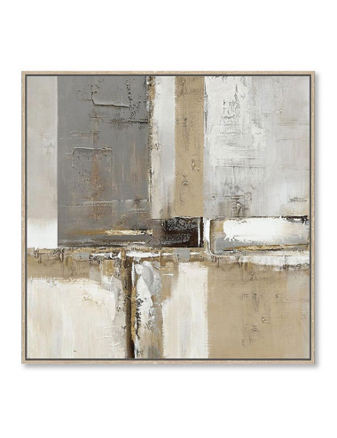 Tableau abstrait en relief – toile 60x60 encadrée