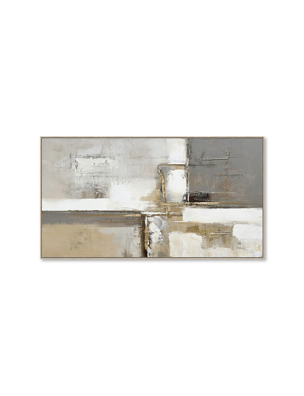 Tableau abstrait en relief – toile 70x140 encadrée neutre