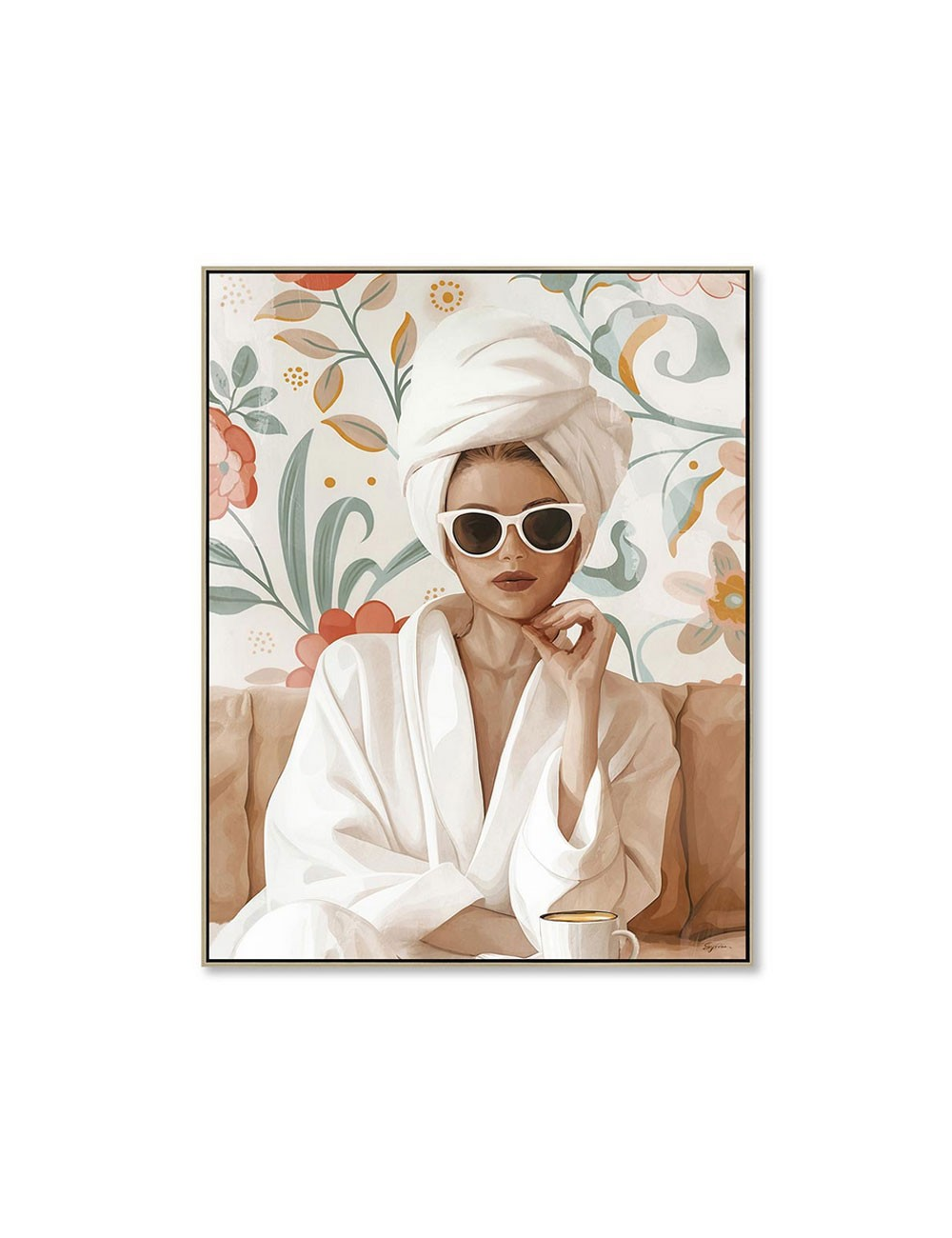 Tableau femme élégante en peignoir – 60x80 cm