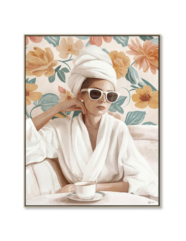 Tableau femme élégante au turban – toile 60x80 cm