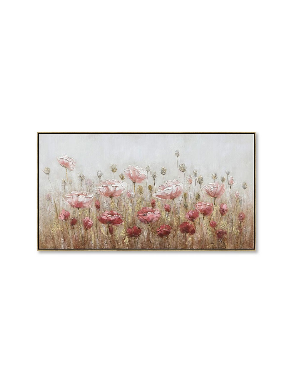 Tableau champ de fleurs roses 70x140 – toile élégante