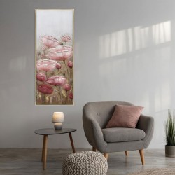 "Coquelicots", Tableau floral 40x120cm