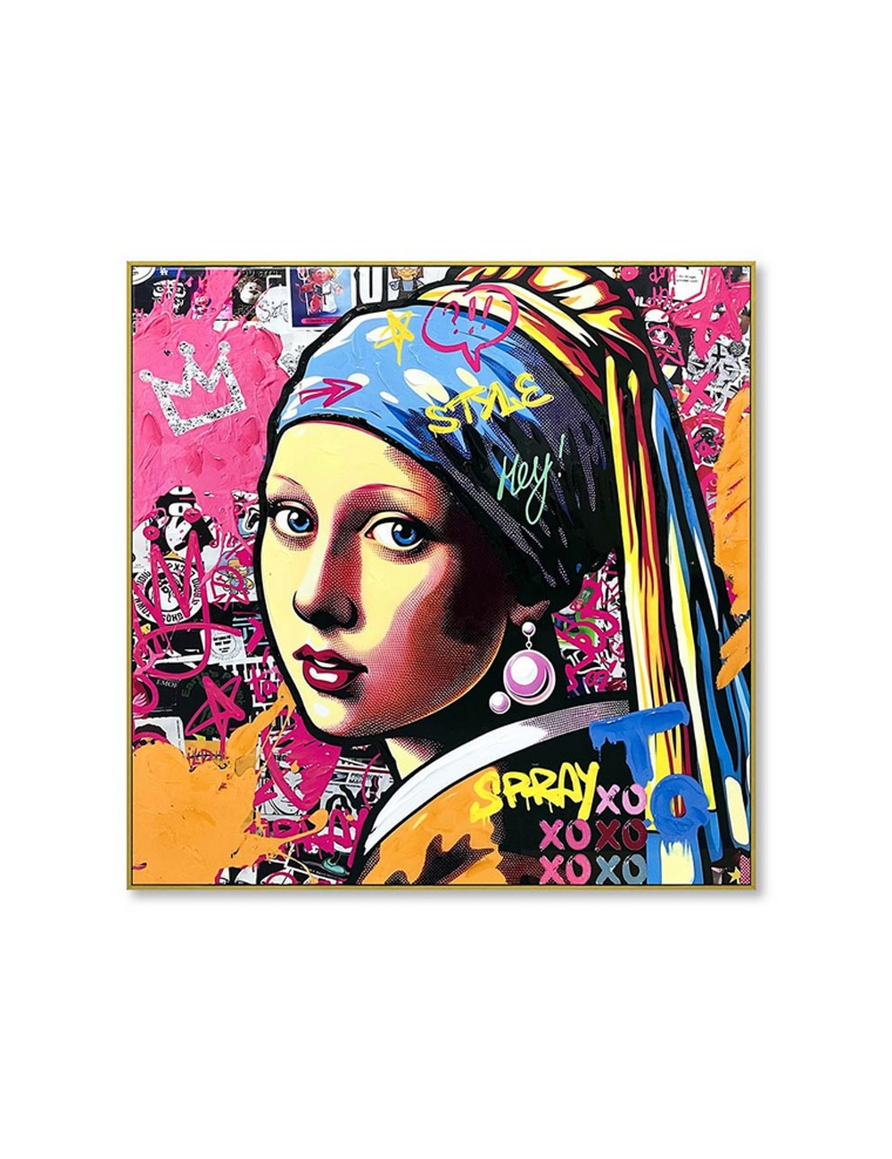 Tableau pop art 80x80 – Street art La Jeune Fille