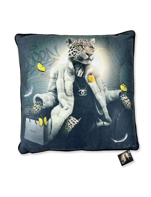 "Léopard Chesterfield", Lot de 2 coussins, Binet