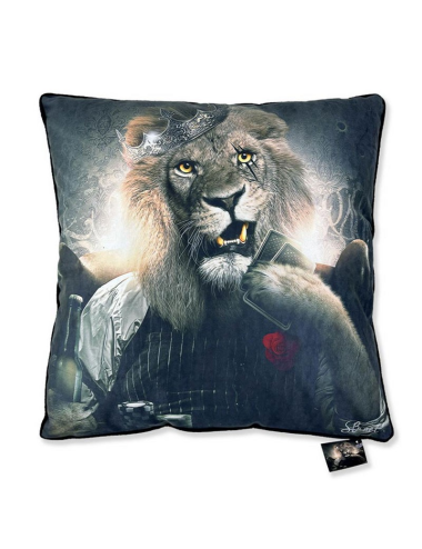 Lot de 2 coussins décoratifs "Lion Casino", de Sylvain Binet