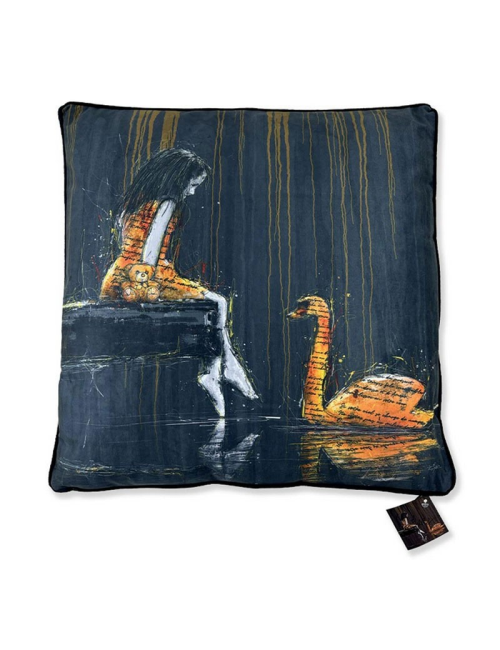 "La petite fille et le cygne", Lot de 2 coussins, Romaric