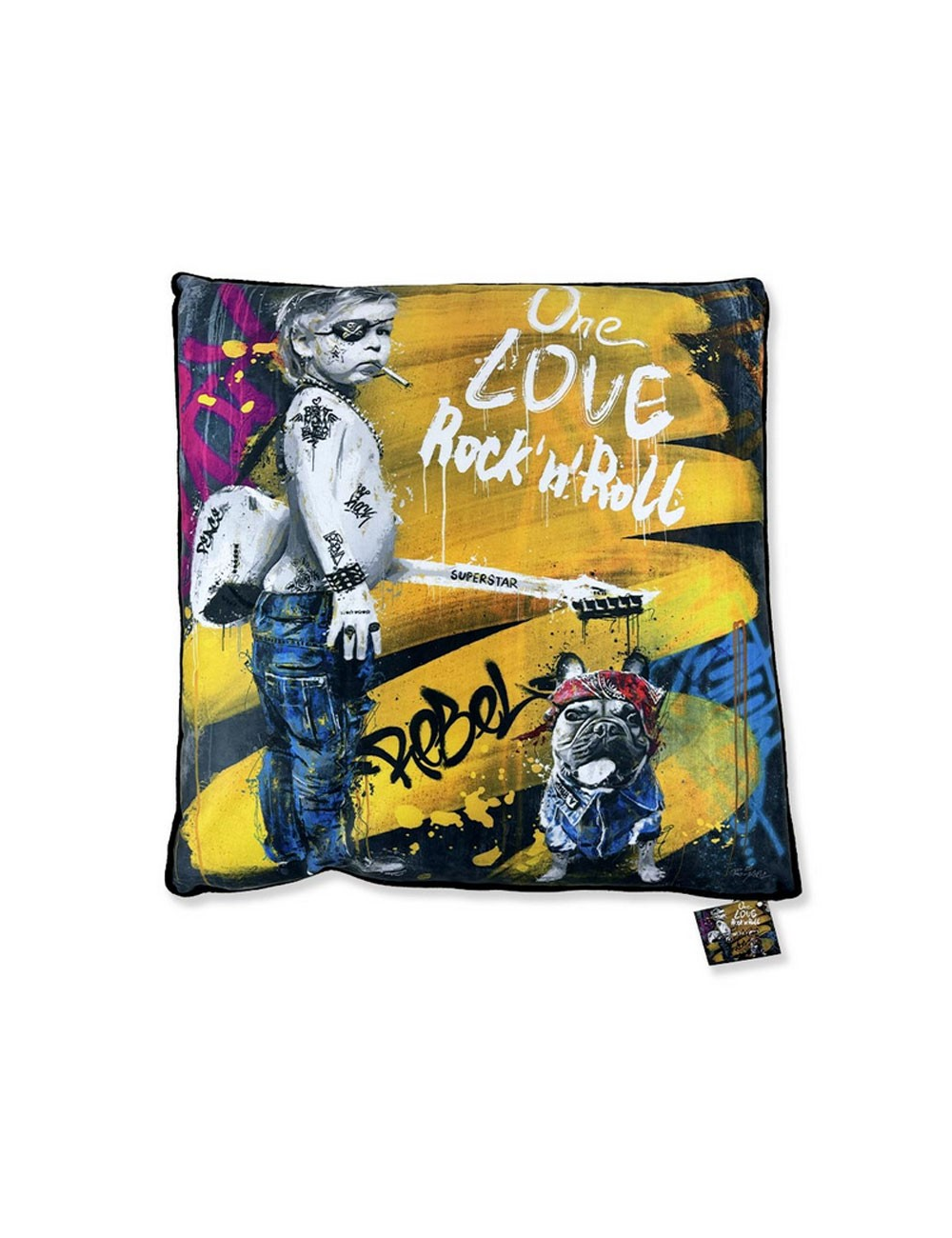 "Le petit rockeur", Lot de 2 coussins, Romaric