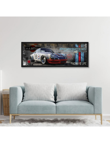 Tableau Porsche Martini – Art mural racing vintage Rubix