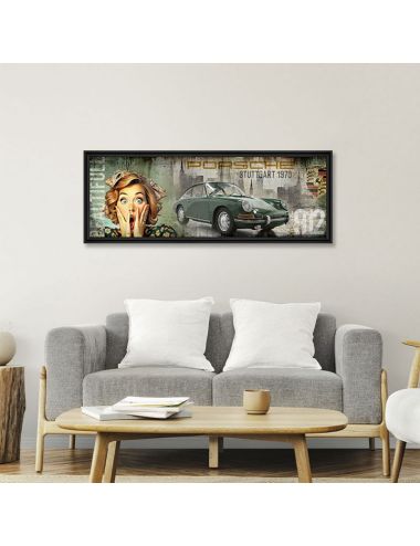 Tableau déco vintage Porsche 912 par Rubix - Impression PVC style rétro