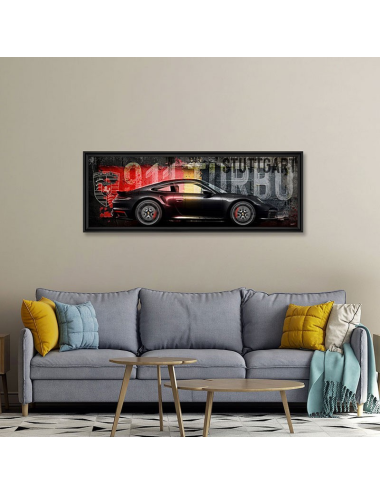 Tableau Porsche 911 Turbo par Rubix - Art mural PVC sport & design