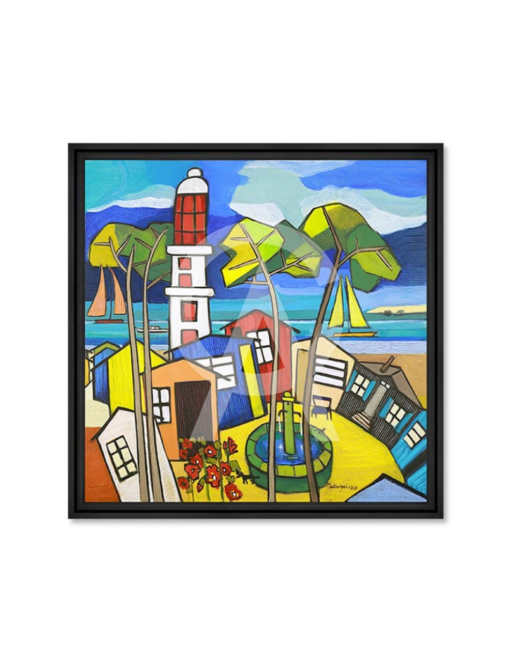 Tableau Le village de l'Herbe- Martine GONNIN