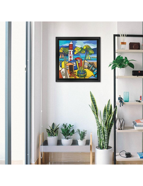 Tableau Le village de l'Herbe- Martine GONNIN