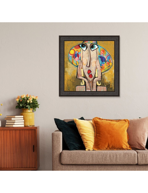 La fille au chapeau fleuri – Tableau de Martine Gonnin