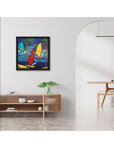 Tableau Les voiles de Contis par Martine Gonnin, art nautique vif