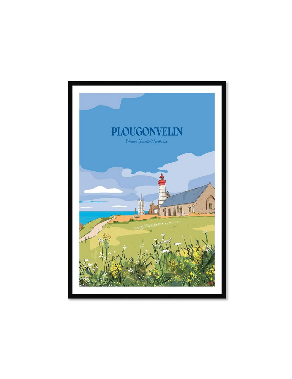Affiche encadrée Plougonvelin – Pointe Saint-Mathieu, Bretagne