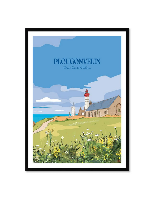 Affiche encadrée Plougonvelin – Pointe Saint-Mathieu, Bretagne