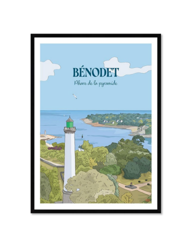 Bénodet – Phare de la Pyramide-Affiche encadrée