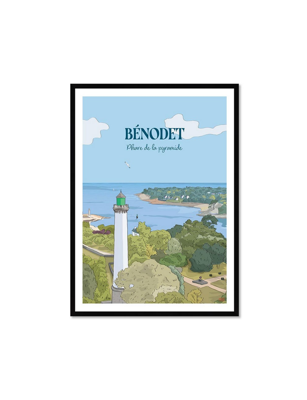 Bénodet – Phare de la Pyramide-Affiche encadrée