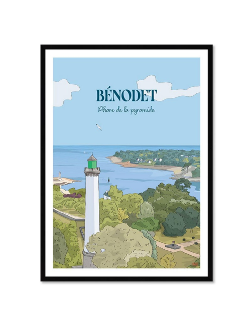 Bénodet – Phare de la Pyramide-Affiche encadrée