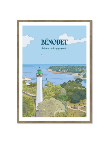 Bénodet – Phare de la Pyramide-Affiche encadrée