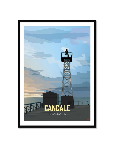 Affiche encadrée rétro Cancale – Feu de la Houle