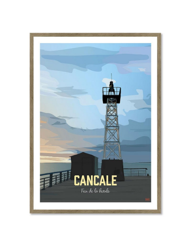 Affiche encadrée rétro Cancale – Feu de la Houle