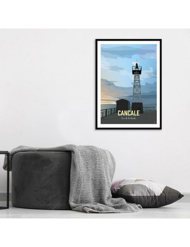 Affiche encadrée rétro Cancale – Feu de la Houle