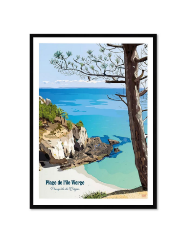 Affiche encadrée rétro Plage de l’île Vierge – Crozon