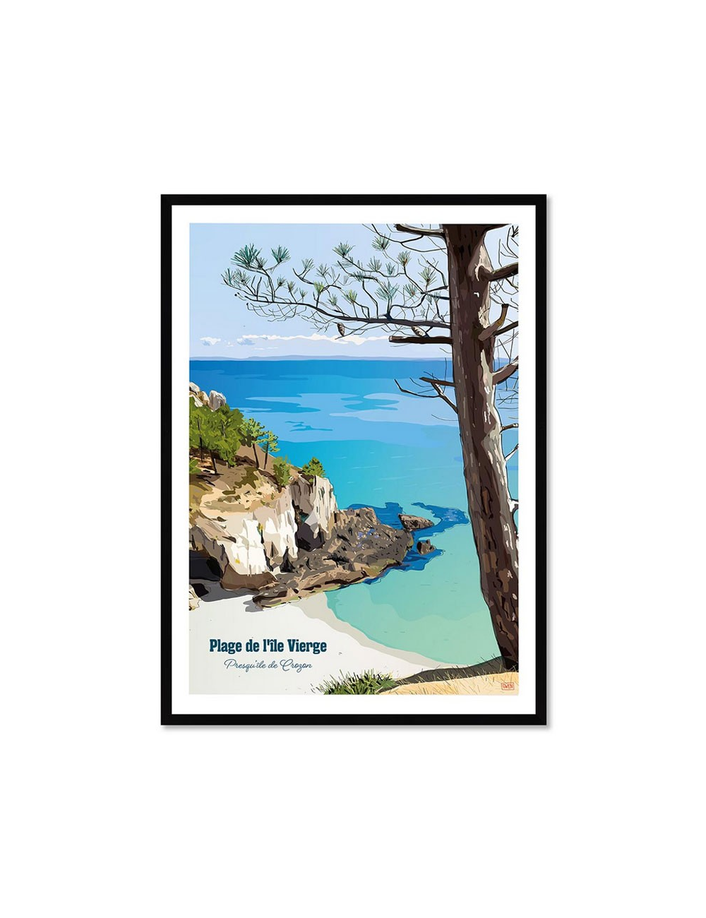 Affiche encadrée rétro Plage de l’île Vierge – Crozon