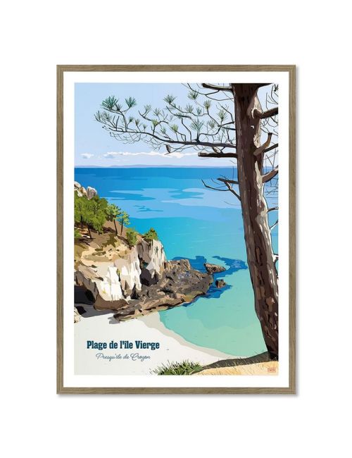 Affiche encadrée rétro Plage de l’île Vierge – Crozon