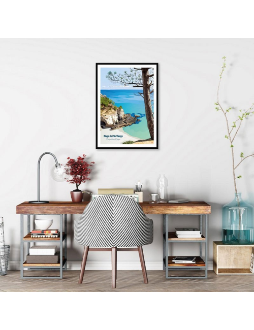 Affiche encadrée rétro Plage de l’île Vierge – Crozon