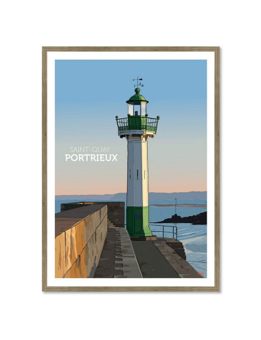 Affiche rétro Saint-Quay-Portrieux encadrée – Phare