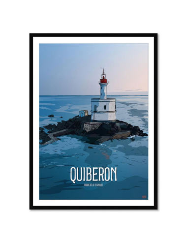 Affiche rétro Quiberon – Phare de la Teignouse encadrée