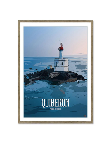 Affiche rétro Quiberon – Phare de la Teignouse encadrée