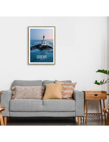 Affiche rétro Quiberon – Phare de la Teignouse encadrée