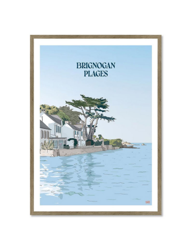Affiche Brignogan-Plages – rétro encadrée, poster décoration murale