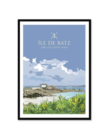 Affiche rétro Île de Batz encadrée