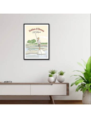 Affiche rétro Sables d’Olonne encadrée – Les Salines