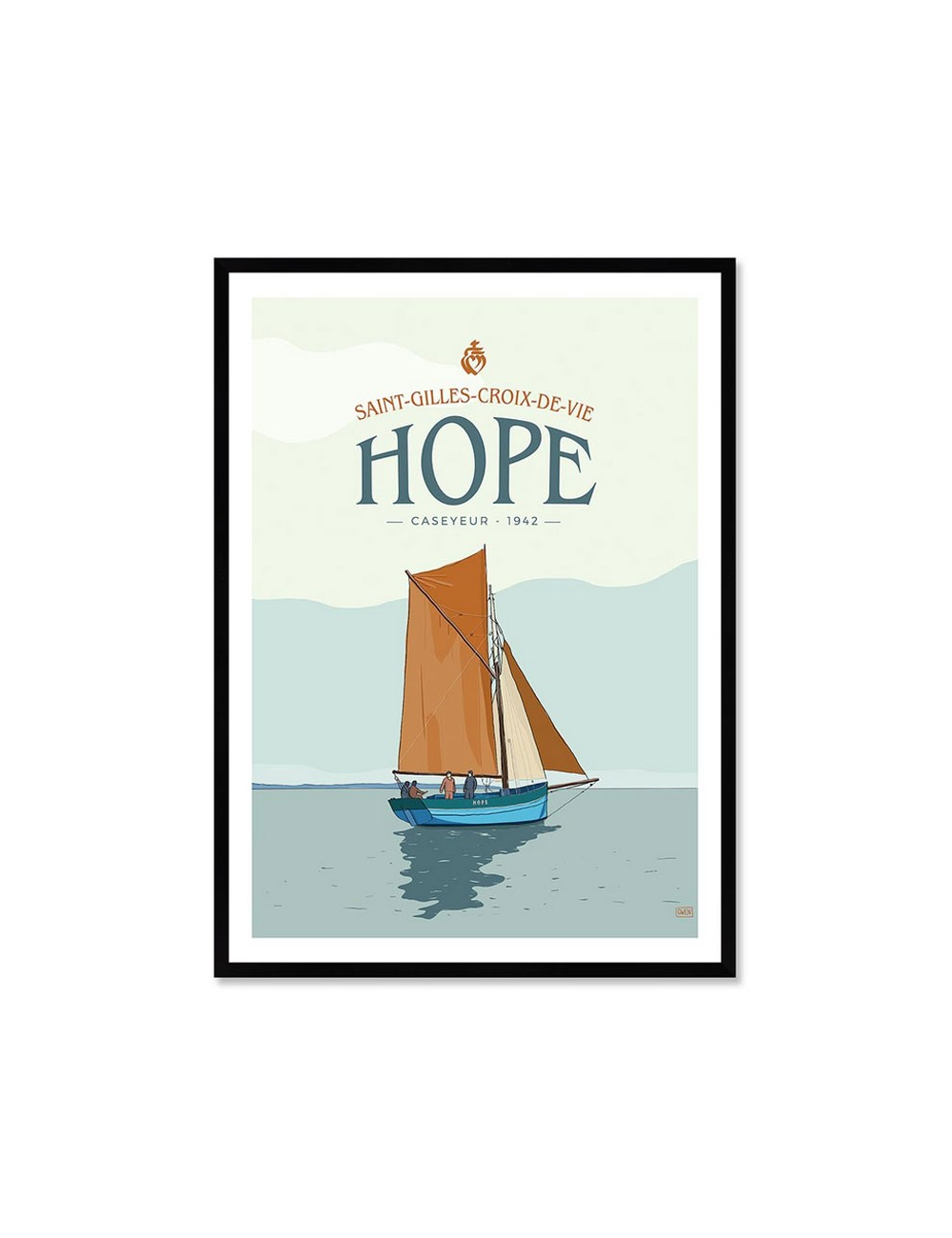 Affiche rétro Saint-Gilles-Croix-de-Vie – Bateau Hope