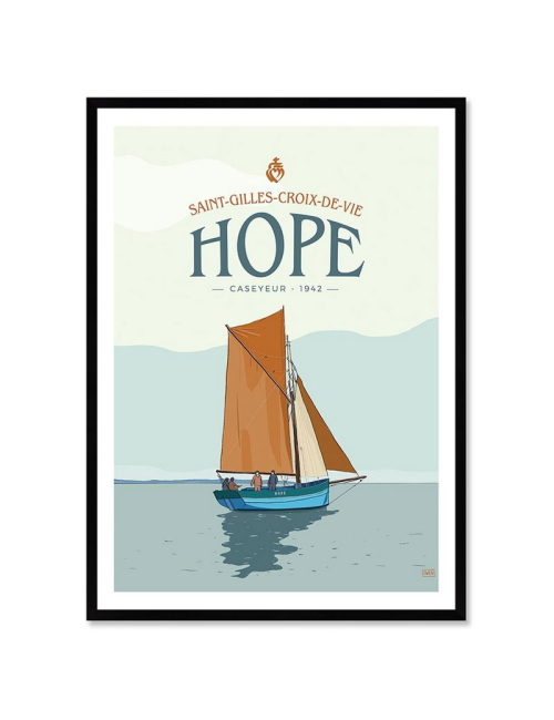 Affiche rétro Saint-Gilles-Croix-de-Vie – Bateau Hope