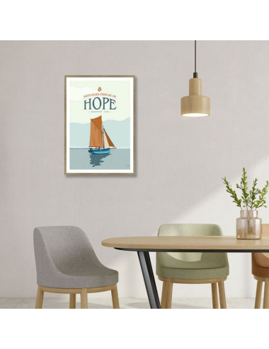 Affiche rétro Saint-Gilles-Croix-de-Vie – Bateau Hope encadrée