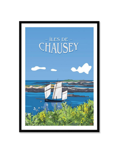 Affiche Îles de Chausey encadrée