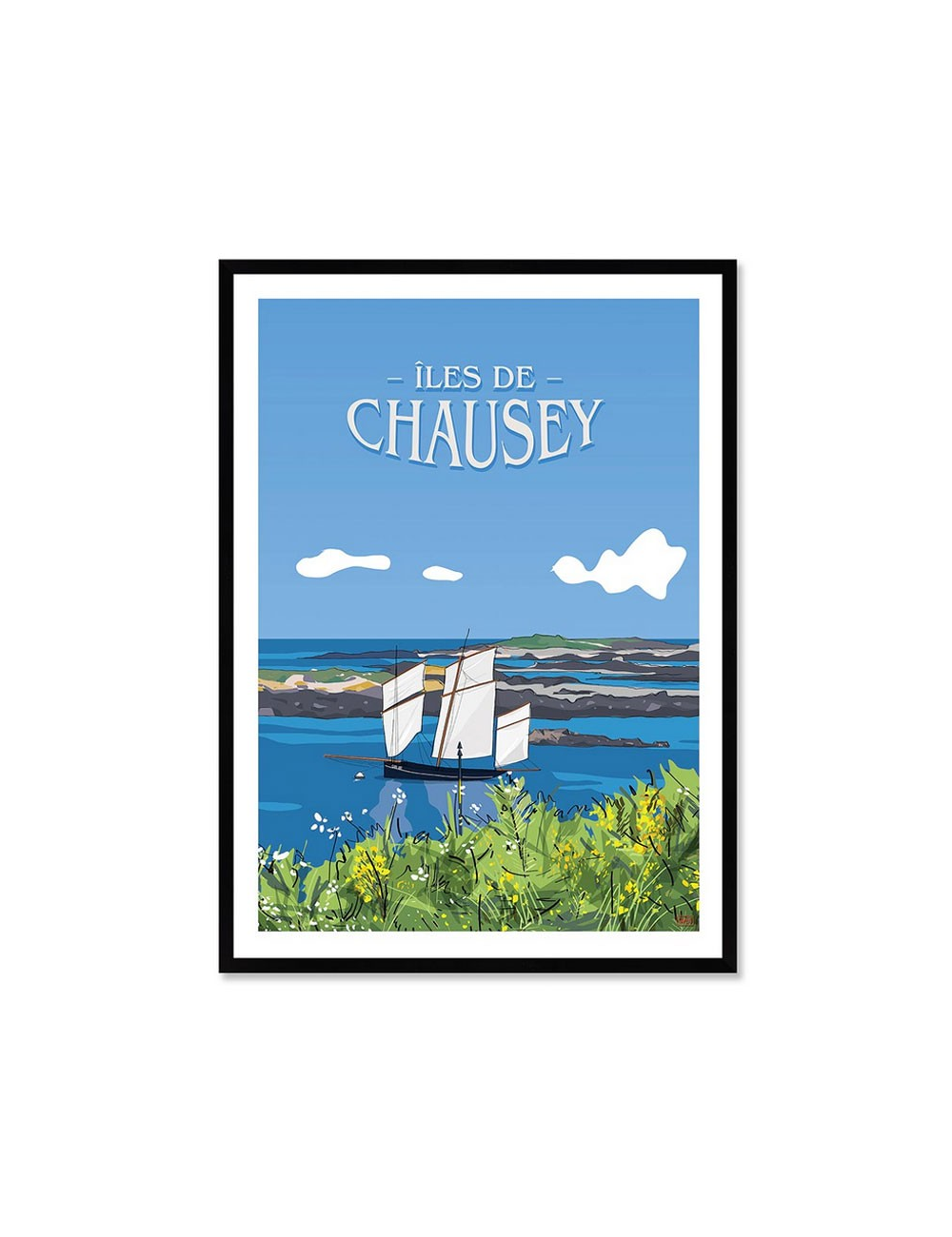 Affiche Îles de Chausey encadrée