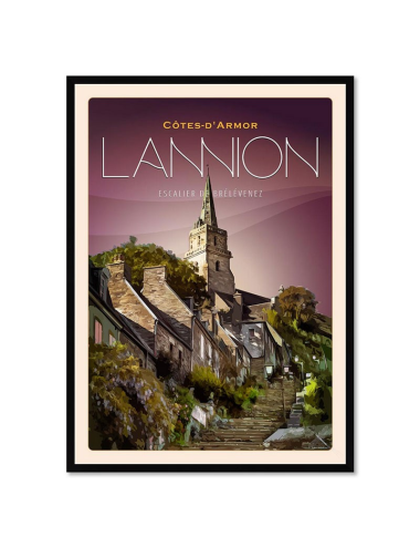 Affiche vintage Lannion – Brélévenez encadrée