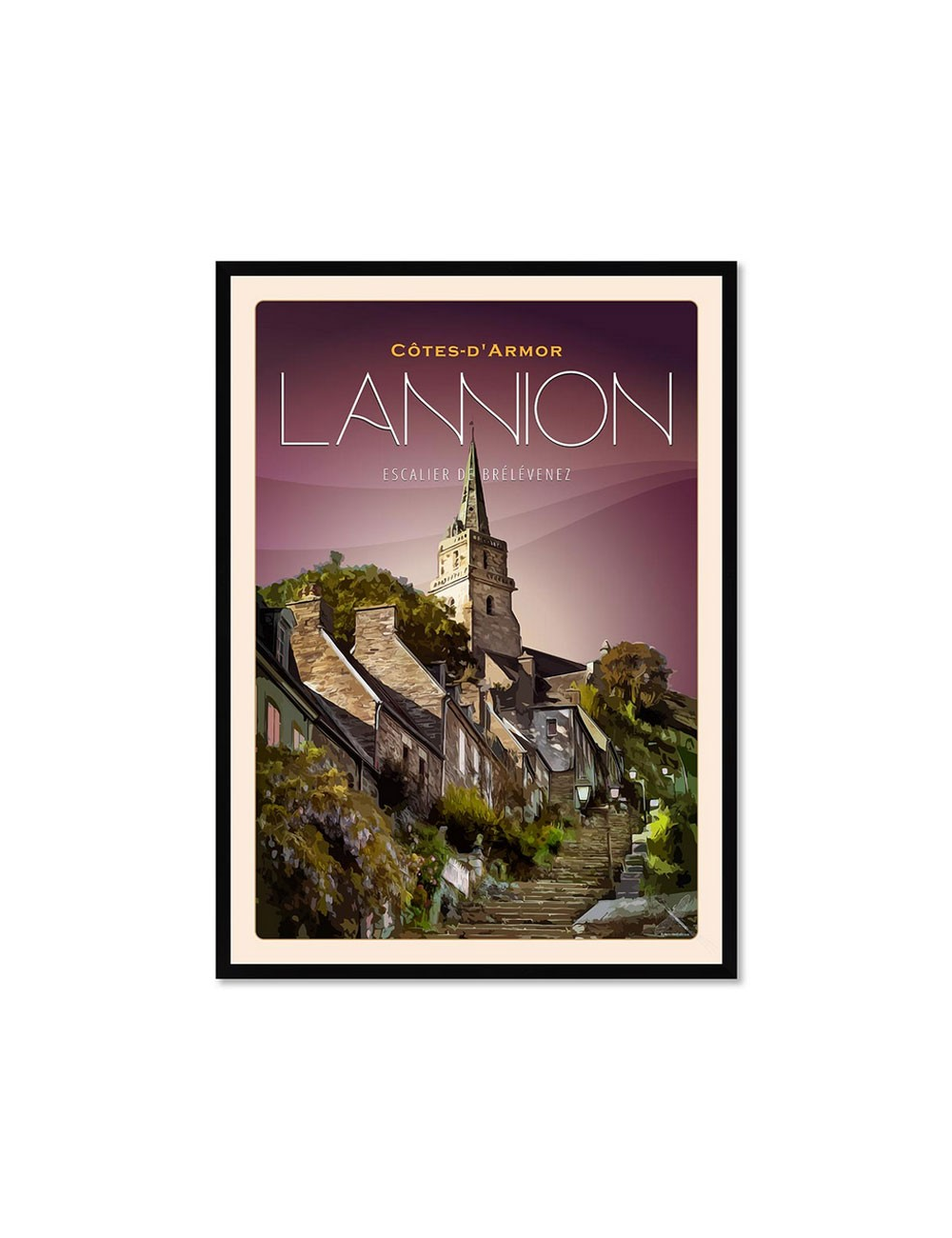 Affiche vintage Lannion – Brélévenez encadrée