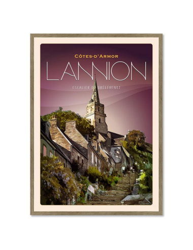 Affiche vintage Lannion – Brélévenez encadrée